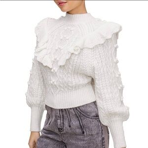 ASTR The Label, Size L, Judy Ivy Knit Cable Sweater